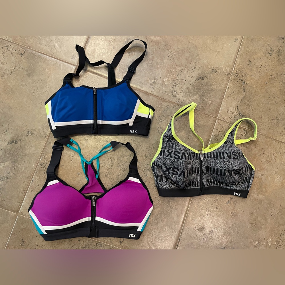 VSX Sports Bras Trio - Blue, Purple, Gray